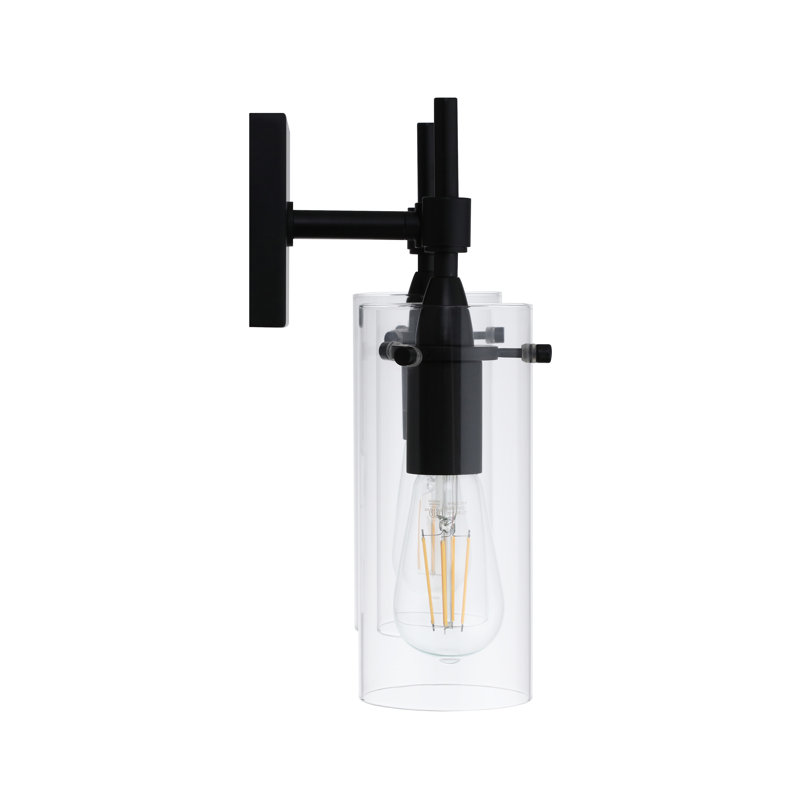 Sikora Armed Sconce, Black, Clear