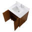 Meuble-lavabo sur pied moderne Tennant Brand 30 pouces, chêne chaud brun fumé, lavabo simple, comptoir en quartz blanc, entièrement assemblé