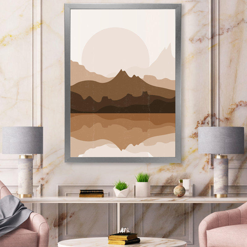 «Minimalist Terracotta Landscape», impression sur toile, H 40 po x l 30 po x 1,5 po, Toile encadrée argentée