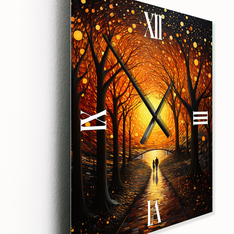 Tunnel Radiant Pathway Pointillism I - Horloge murale Paysages, Petit