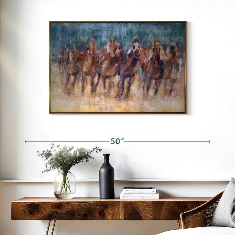 Final Sprint, Floating Frame Gold, 37" X 25"