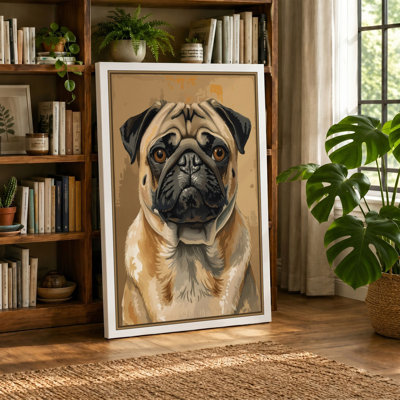 Dignified Pug Modern - Wrapped Canvas