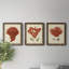 Antique Red Coral I - ensemble de 3 peintures sur toile encadrées-439793267-439793165