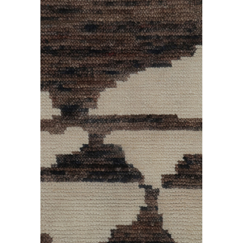 Moroccan Hand Knotted Silk Geometric Area Rug, Rectangle 6' x 8'