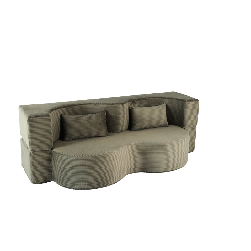 21 lits convertibles pliables, couchette désossée de 75 pouces, rembourrée de mousse à mémoire de forme, 3 sièges avec 2 coussins pour le salon