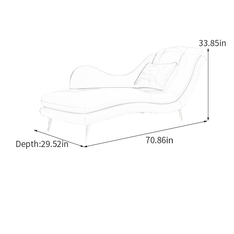 Chaise longue Robichaux , Orienté à droite, Rose/beige