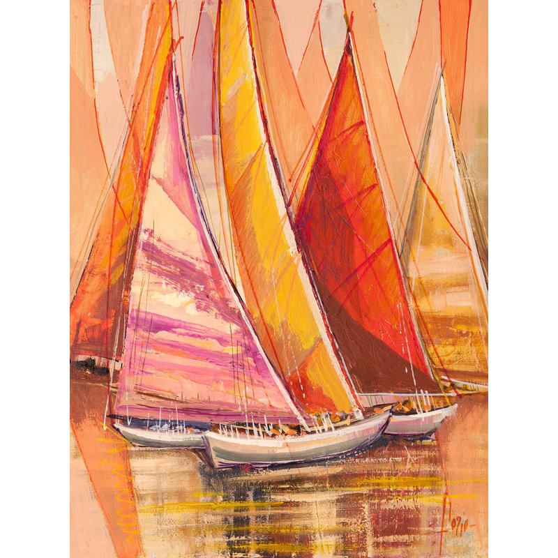 Sails In The Sun by Luigi Florio - Wrapped Canvas Painting, 80cm H x 60cm W x 4cm D