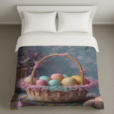Pastel Easter Eggs Basket Duvet Covers