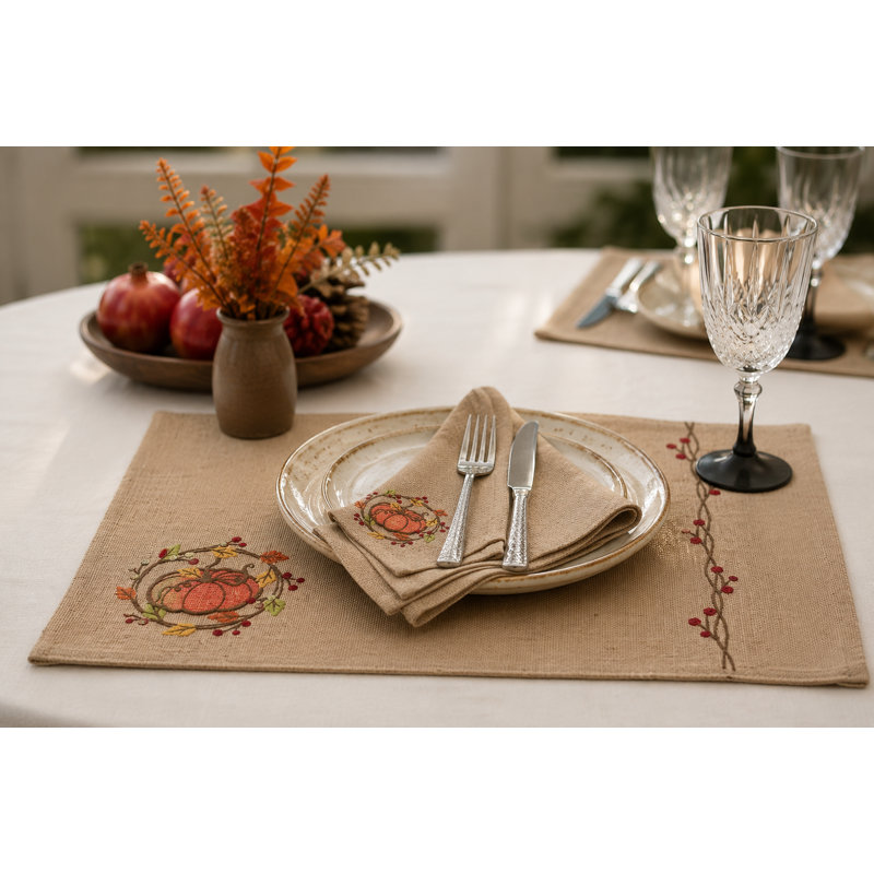 Jute Embroidered Square Napkin