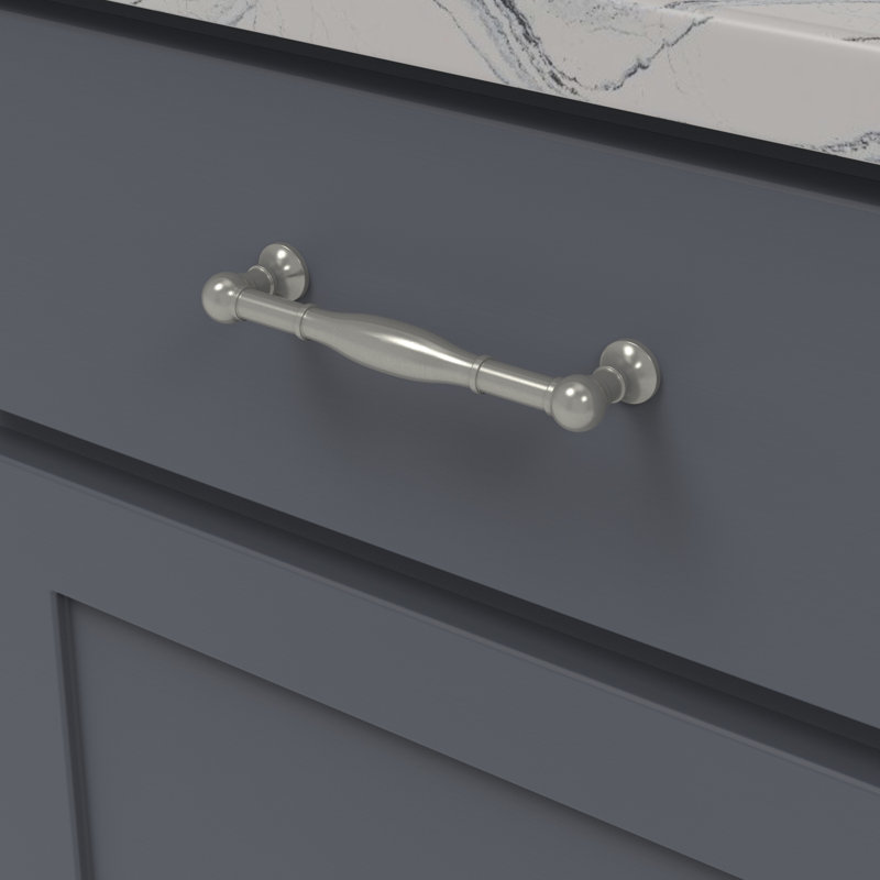 Fuller Collection Handle Pull - Traditional Hardware for Drawers & Cabinets, Stainless Steel, 5 1/16"