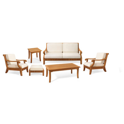 Giva 68'' Wide Teak Patio Sofa with Sunbrella® Cushions