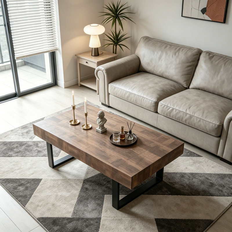 Table basse rustique en bois industriel