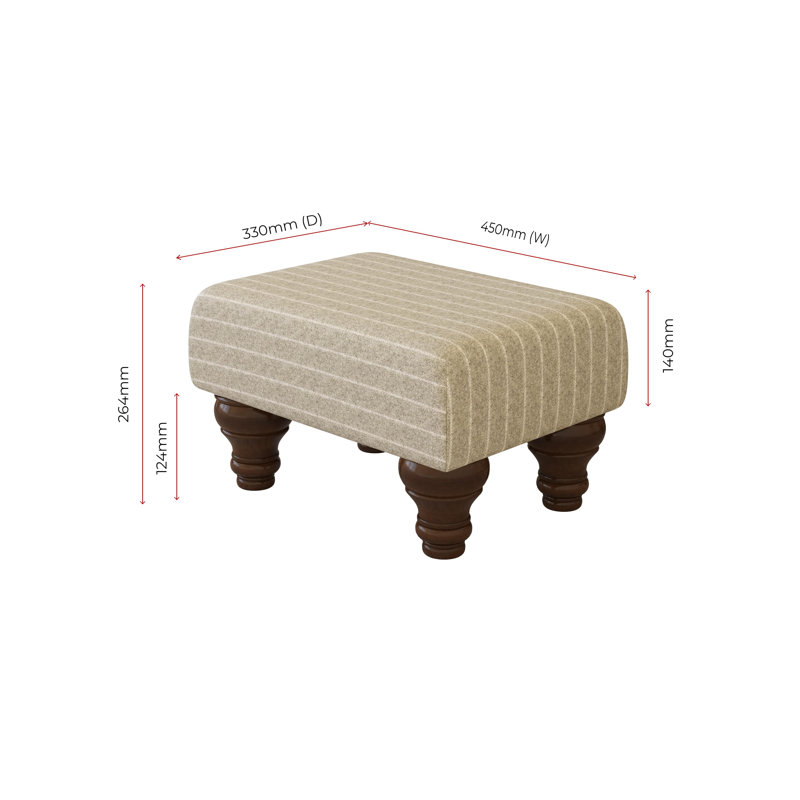 Autryville Wood Turned Leg - Pinstripe Wool, Mahogany, Linen Beige