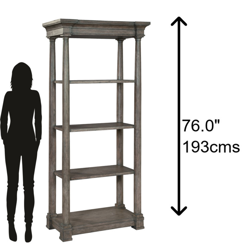 Lincoln Park Transitional Brown Wood Ladder Bookcase