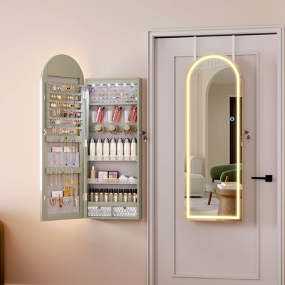 Armoire à bijoux murale 15,75 po avec miroir pleine longueur