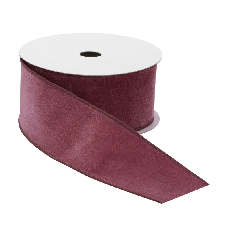 Ruban à fil rouge mauve, H 2,5 po x l 180 po x P 0,1 po, Rouge