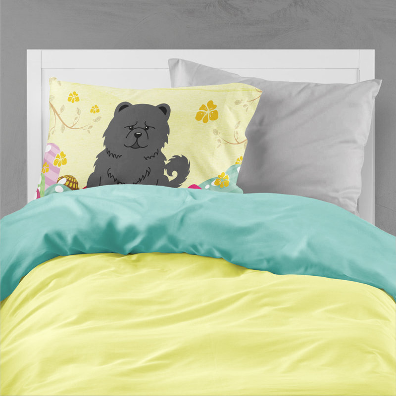 Taie d’oreiller œufs de pâques, Chow-chow noir
