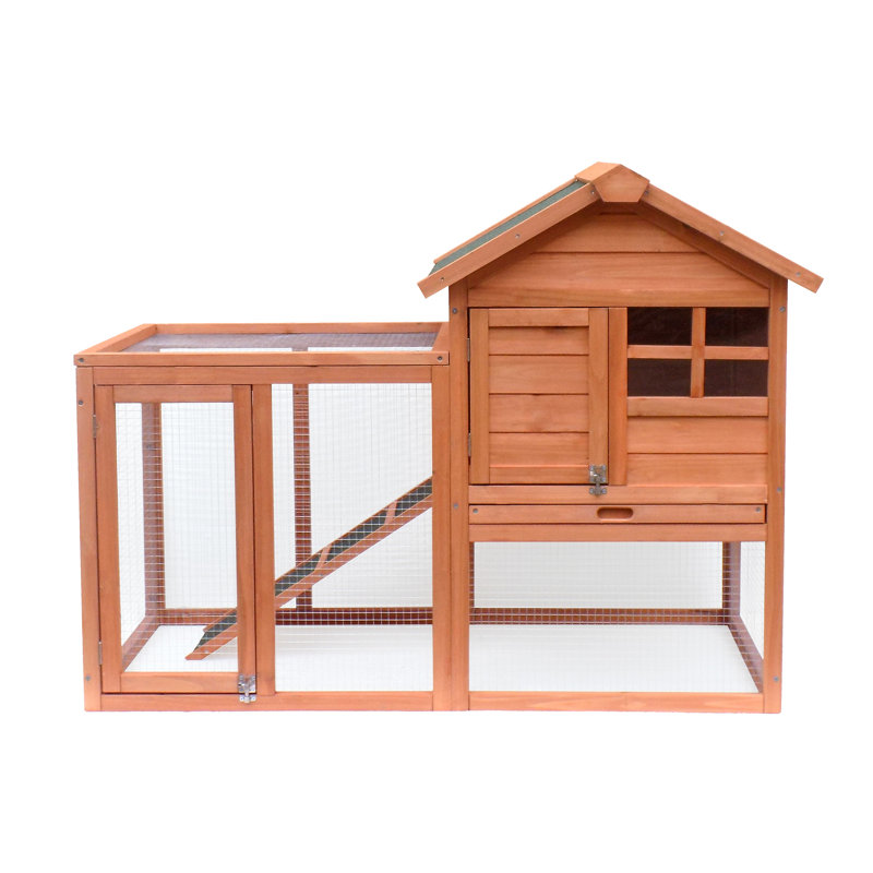 Huche pour petits animaux en bois avec mangeoire Shirey, Brun