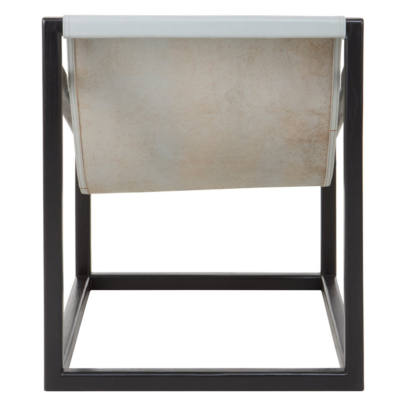 Natalie Leather Accent Chair, Grey, Black