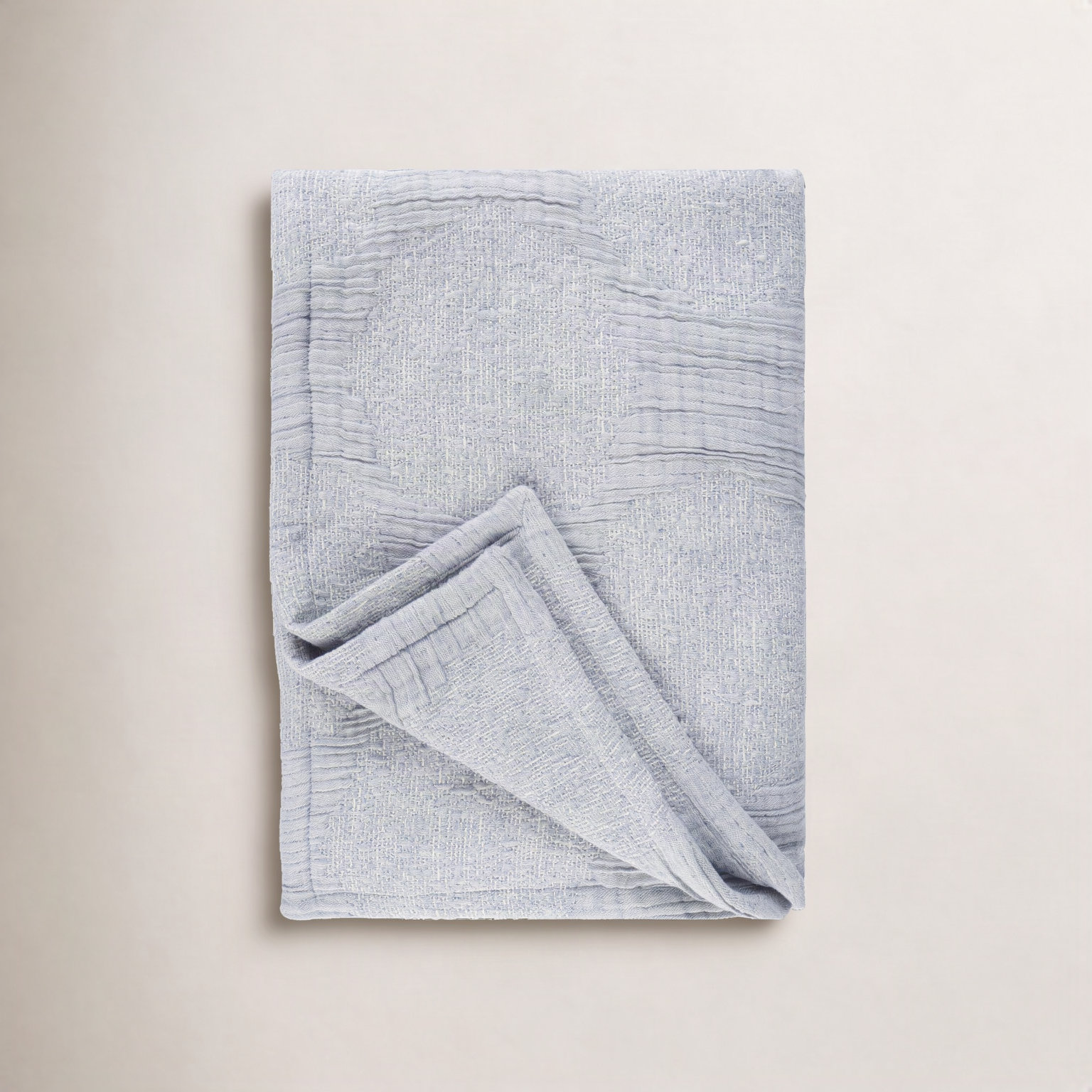 Cotton Coverlet Set, Throw Coverlet, Denim Blue