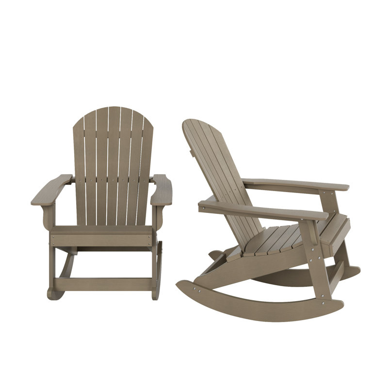 Chaise berçante Arrirack Adirondack pour l'extérieur Arrlo, Taupe