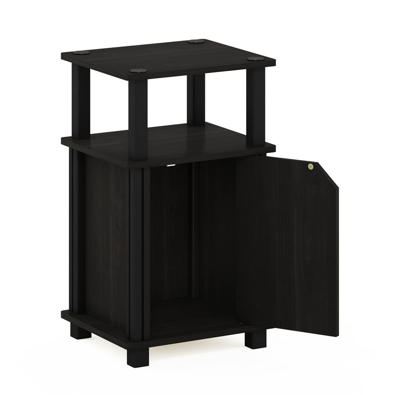 URBNLIVING 34cm W Manufactured Wood Bedside Table, Black