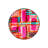 Pink Themed Abstract Geometric Patterned Round Woven Base Modern Decorative Carpet-382212089