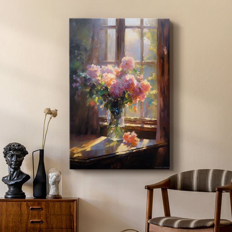 Série FLORAL DCCL XXXII - Toile tendue avec châssis Premium - Prêt à être accroché, H 48 po x l 32 po