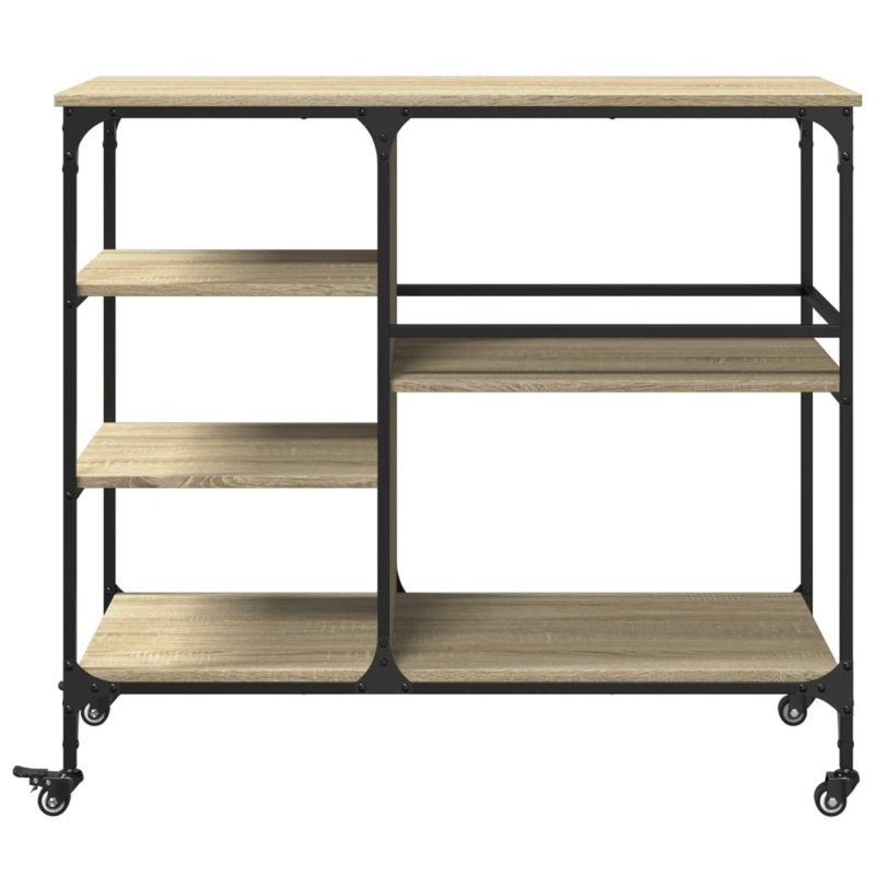 Ventre Metal Bar Cart, Sonoma Oak