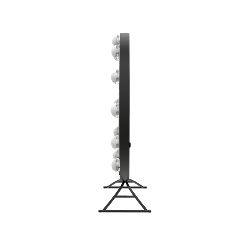 Miroir de salle de bain Hollywood, Noir, 15,75 po x 15,75 po