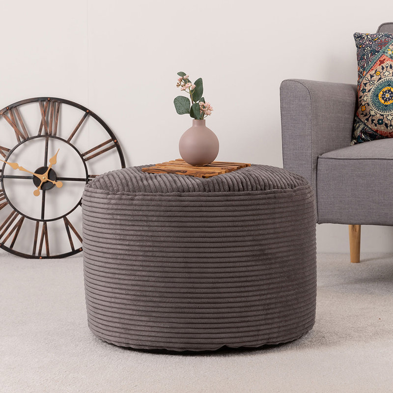 Soul 55Cm Round Pouffe, Charcoal Grey