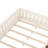 Full Low Platform Bed With Built-in Bookshelf Safety Guardrail, Full Size Solid Wood Montessori Bed Frame For Kids, Boys, Girls, Easy Assemble ( Full, Beige, Bookshelf )-716455596-716455585