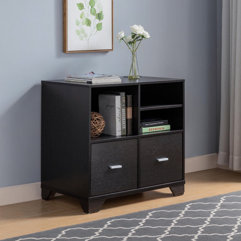 Home Office Printer Stand With 2 File Drawers, Multi Shelving, Storage Organizer-  Cocoa