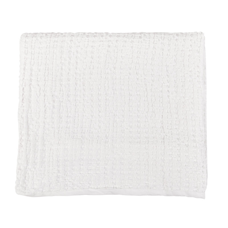 Jameson Waffle-Weave Cotton Blend Quilt, White, Queen Quilt