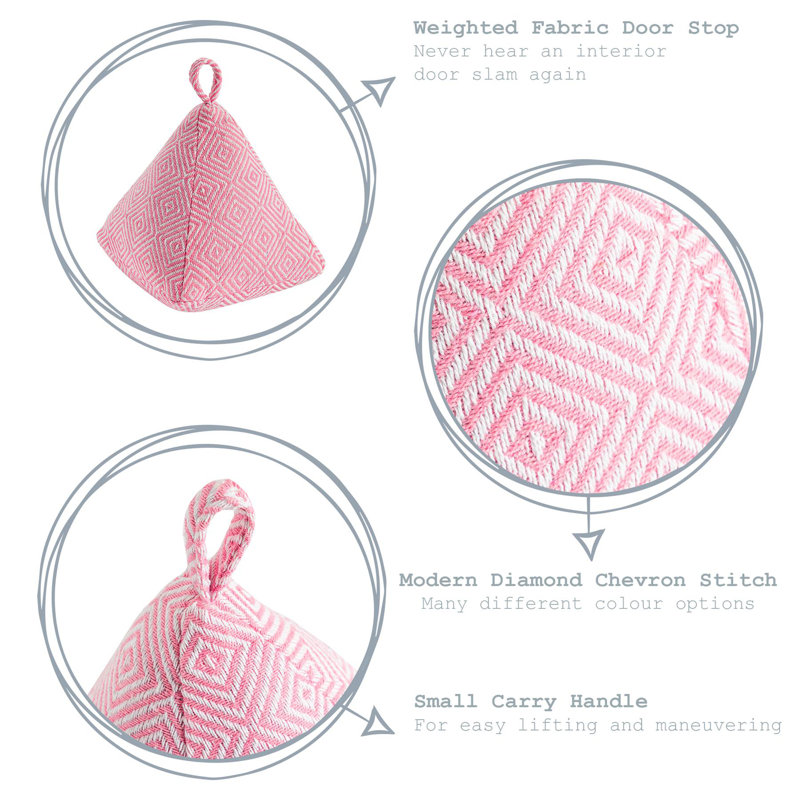 Nicola Spring - Chevron Door Stop - 20cm, Pink