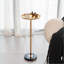 Table basse dorée réglable avec base en marbre naturel, plateau en métal facile à nettoyer pour le salon et la chambre à coucher