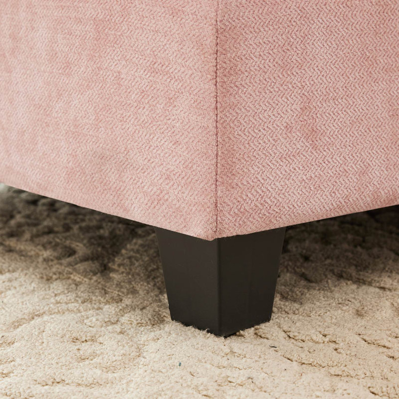 Canapé modulaire en L 107 po Chenille, Rose