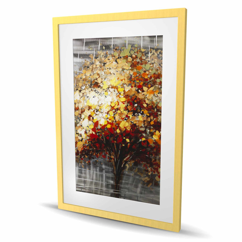 Abstract Tree by Fall - Framed Matted Print for Home Decor