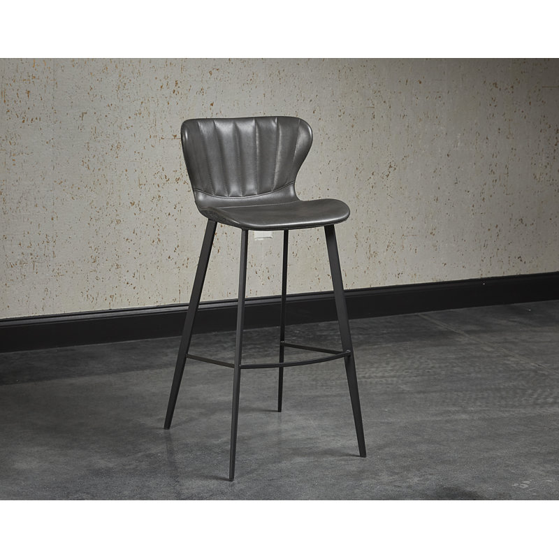 Arabella Barstool - Bravo Portabella / Polo Club Kohl Grey, Bar Stool (30" Seat Height), Black