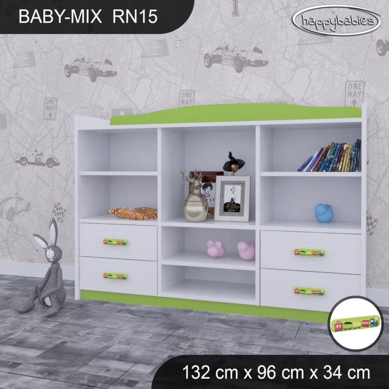 96cm H X 132cm W Kids Cube, White/Green/Green