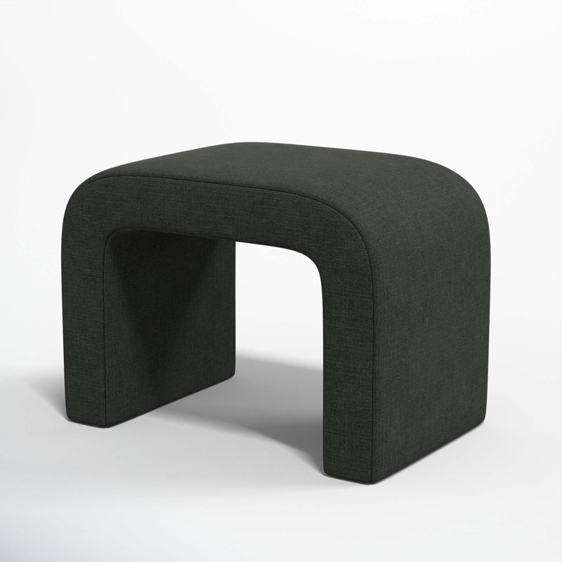 Barley 28" Wide Standard Ottoman, Classic Black Linen