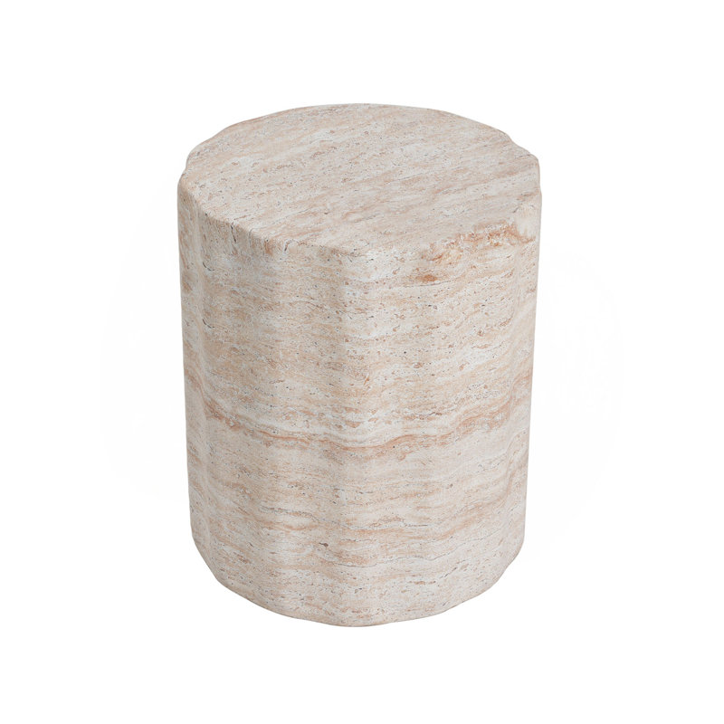 Table d'appoint d'extérieur / d'intérieur en béton léger, finition travertin