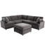 Spacieux canapé modulaire gris de 6 po avec revêtement rembourré pour le salon et forme en U amovible tendance. Et confortable. Structure en bois massif. Siège à haute éponge. Tissu. Housses de coussins.