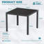 Table de salle à manger d'extérieur en alliage d'aluminium 36 po Nika-124541553