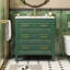 Ensemble de meuble-lavabo 30 po avec lavabo en céramique, ensemble de meuble-lavabo simple autoportant avec 3 tiroirs, armoire de rangement en bois massif, meuble-lavabo