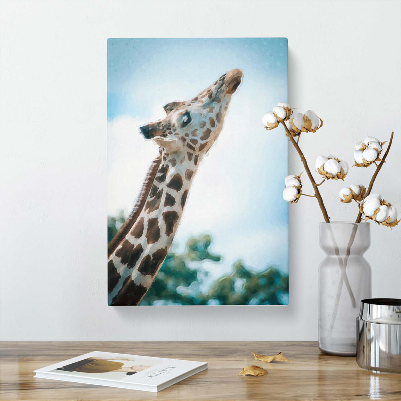 Stretching Giraffe - Wrapped Canvas, 60cm H x 40cm W x 3cm D