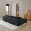 Canapé modulaire de 105 po, canapé modulaire Cloud avec assise profonde, canapé modulaire moderne en L avec méridienne, fauteuils rembourrés pour la chambre à coucher du salon, sans assemblage, (NOIR)