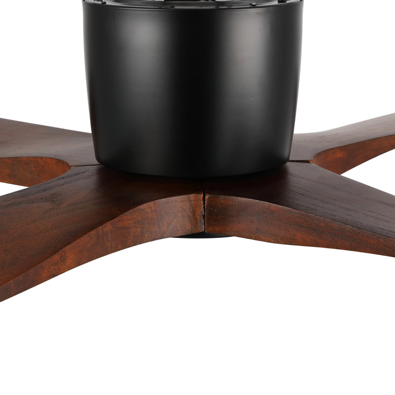 Ventilateur de plafond d'intérieur à 4 pales de 54 pouces avec télécommande Avagail, Noyer, L 48 po x H 7,9 po, Black