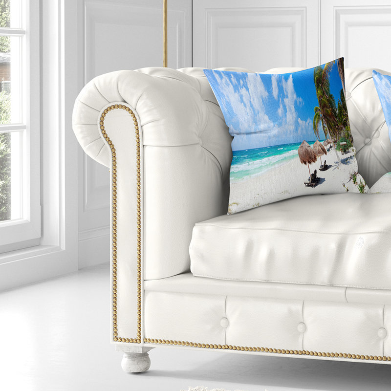 Bright Caribbean Beach - Beaches Printed Pillow, 16" x 16", Throw Pillow