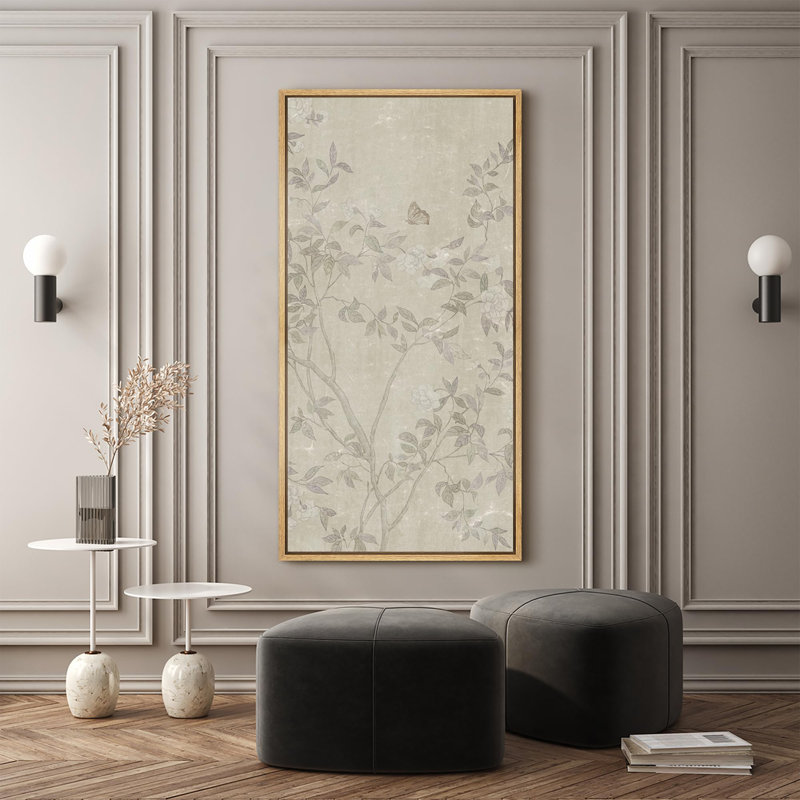 Butterfly and Branches Subtle and Graceful Modern Art, 60" H x 30" W